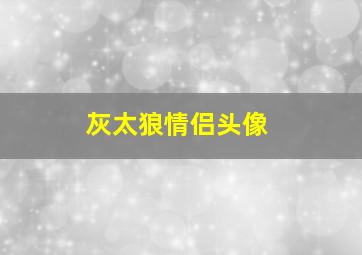 灰太狼情侣头像