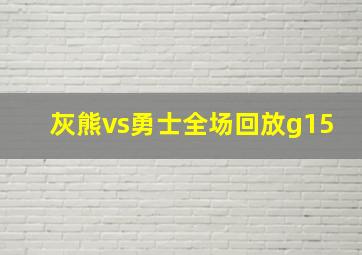 灰熊vs勇士全场回放g15