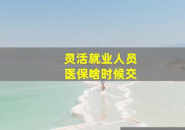 灵活就业人员医保啥时候交