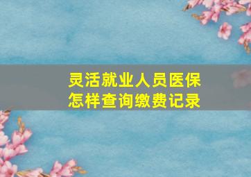 灵活就业人员医保怎样查询缴费记录