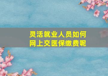 灵活就业人员如何网上交医保缴费呢