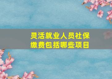 灵活就业人员社保缴费包括哪些项目