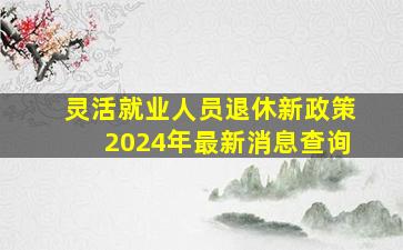 灵活就业人员退休新政策2024年最新消息查询