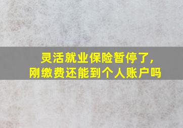 灵活就业保险暂停了,刚缴费还能到个人账户吗