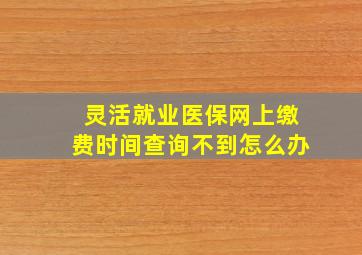 灵活就业医保网上缴费时间查询不到怎么办