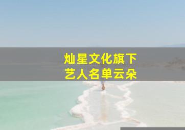 灿星文化旗下艺人名单云朵