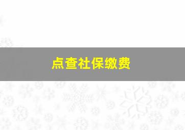 点查社保缴费