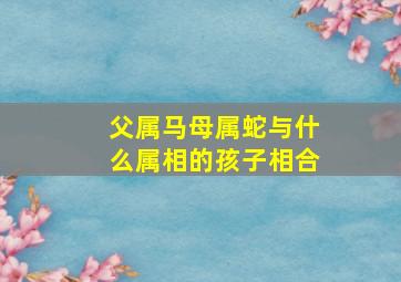 父属马母属蛇与什么属相的孩子相合