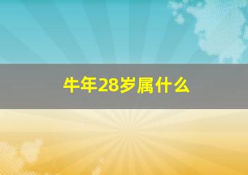 牛年28岁属什么