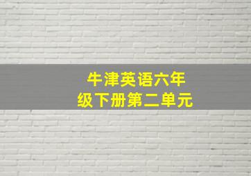 牛津英语六年级下册第二单元