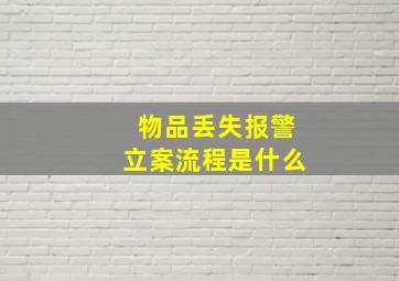 物品丢失报警立案流程是什么