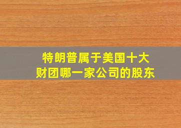 特朗普属于美国十大财团哪一家公司的股东