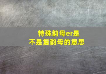 特殊韵母er是不是复韵母的意思