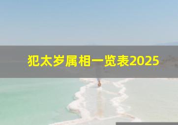 犯太岁属相一览表2025