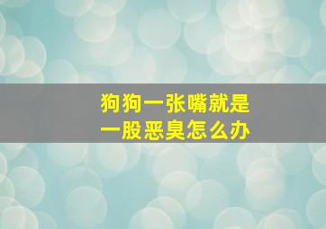 狗狗一张嘴就是一股恶臭怎么办