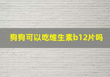 狗狗可以吃维生素b12片吗