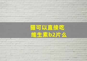 猫可以直接吃维生素b2片么