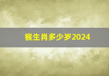 猴生肖多少岁2024