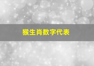 猴生肖数字代表