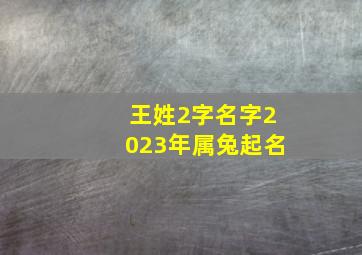 王姓2字名字2023年属兔起名