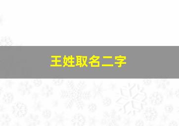 王姓取名二字