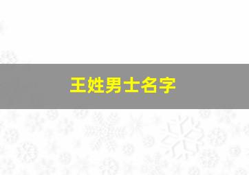 王姓男士名字