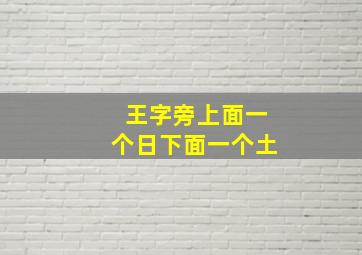 王字旁上面一个日下面一个土