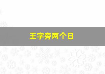 王字旁两个日