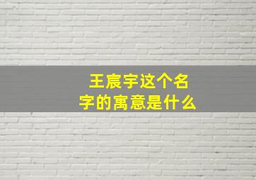 王宸宇这个名字的寓意是什么