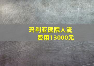 玛利亚医院人流费用13000元