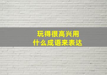 玩得很高兴用什么成语来表达