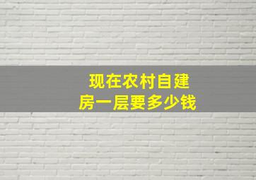 现在农村自建房一层要多少钱