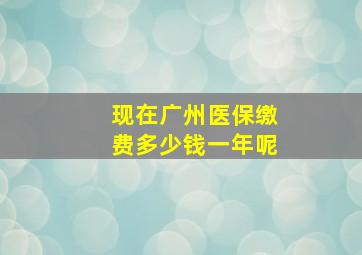 现在广州医保缴费多少钱一年呢