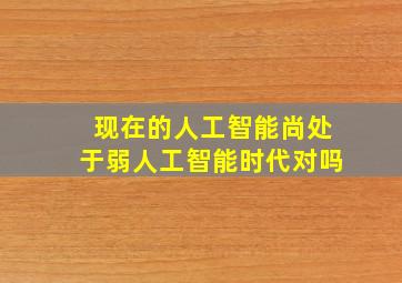 现在的人工智能尚处于弱人工智能时代对吗