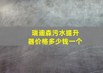 瑞迪森污水提升器价格多少钱一个