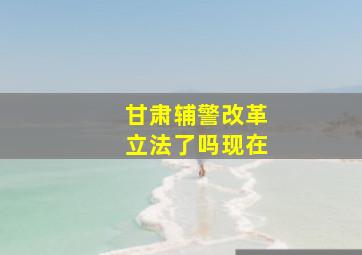 甘肃辅警改革立法了吗现在