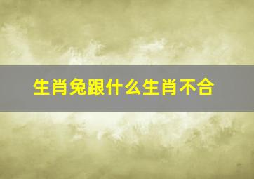 生肖兔跟什么生肖不合