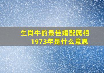 生肖牛的最佳婚配属相1973年是什么意思