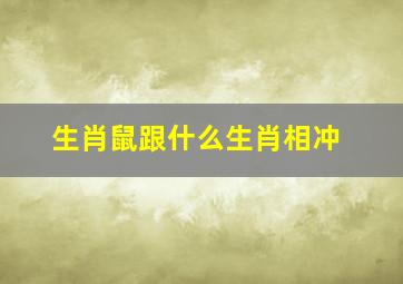 生肖鼠跟什么生肖相冲