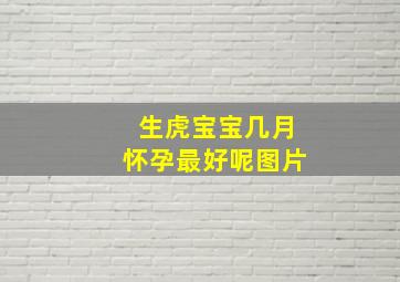 生虎宝宝几月怀孕最好呢图片