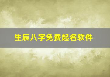 生辰八字免费起名软件