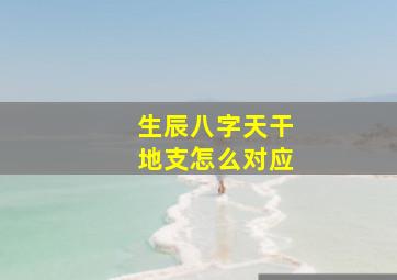 生辰八字天干地支怎么对应