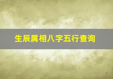 生辰属相八字五行查询