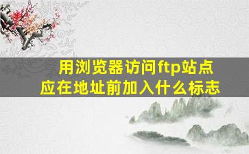 用浏览器访问ftp站点应在地址前加入什么标志