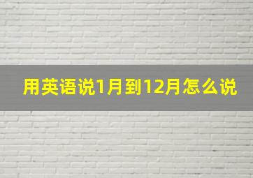 用英语说1月到12月怎么说