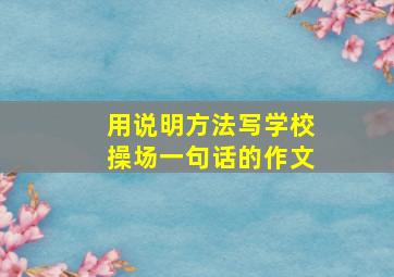 用说明方法写学校操场一句话的作文