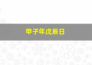 甲子年戊辰日