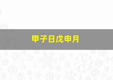 甲子日戊申月