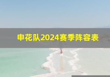 申花队2024赛季阵容表