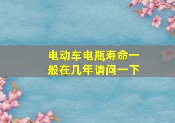 电动车电瓶寿命一般在几年请问一下